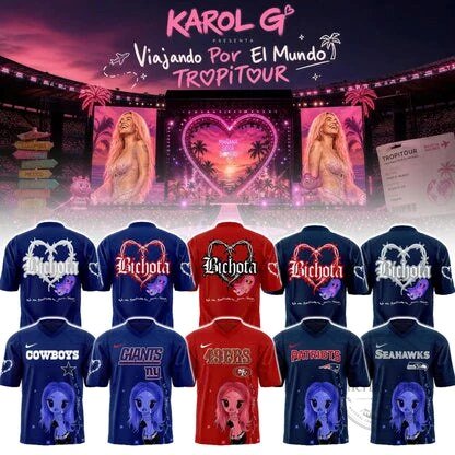 Karol G Bichota TropiTour Viajando Por El Mundo Concert Football Jersey