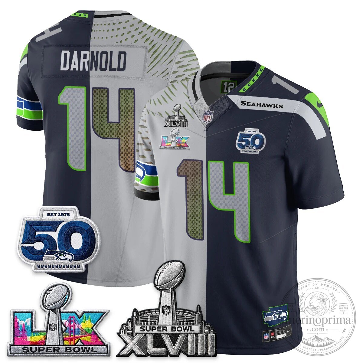 Seattle Seahawks Jaxon Smith-Njigba Super Bowl XLVIII Split Edition Vapor Football Jersey 47 Seattle Seahawks Jaxon Smith-Njigba Super Bowl XLVIII Split Edition Vapor Football Jersey