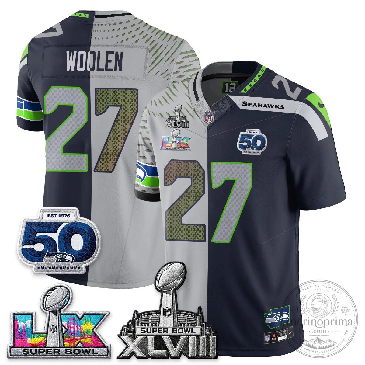 Seattle Seahawks Jaxon Smith-Njigba Super Bowl XLVIII Split Edition Vapor Football Jersey 48 Seattle Seahawks Jaxon Smith-Njigba Super Bowl XLVIII Split Edition Vapor Football Jersey