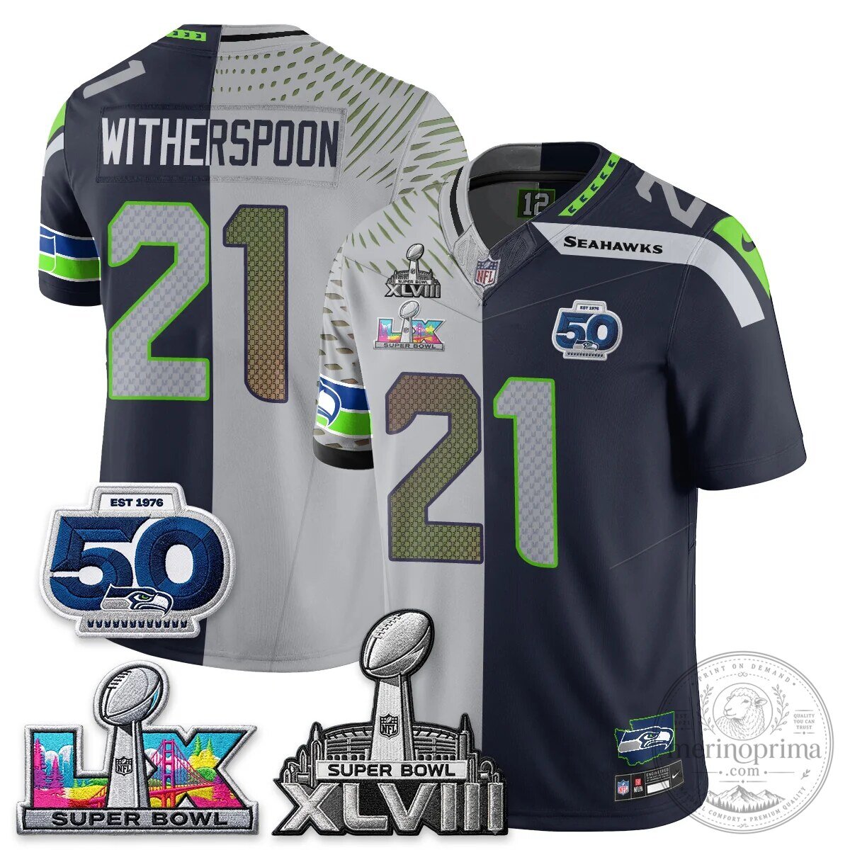 Seattle Seahawks Jaxon Smith-Njigba Super Bowl XLVIII Split Edition Vapor Football Jersey 49 Seattle Seahawks Jaxon Smith-Njigba Super Bowl XLVIII Split Edition Vapor Football Jersey