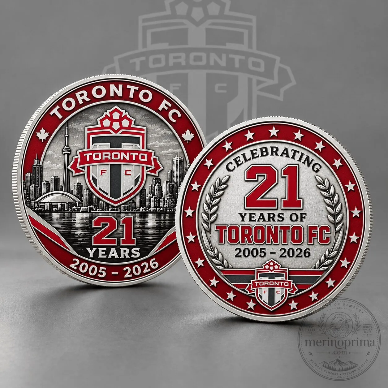 Toronto FC 21st Anniversary Commemorative Silver Plated Challenge Coin