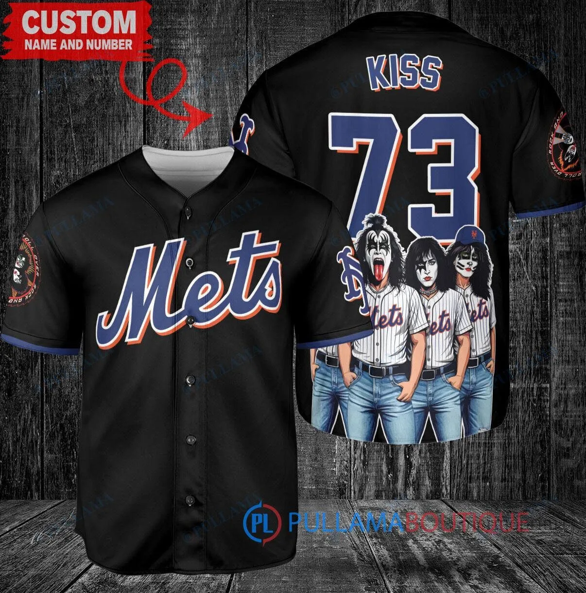 Mets Baseball KISS Band World Series Trophy Custom Jersey