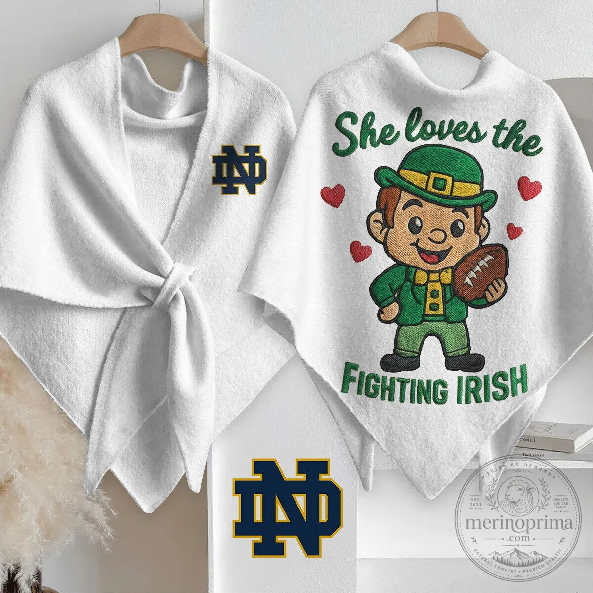 Notre Dame Fighting Irish She Loves The Fighting Irish Leprechaun Scarf