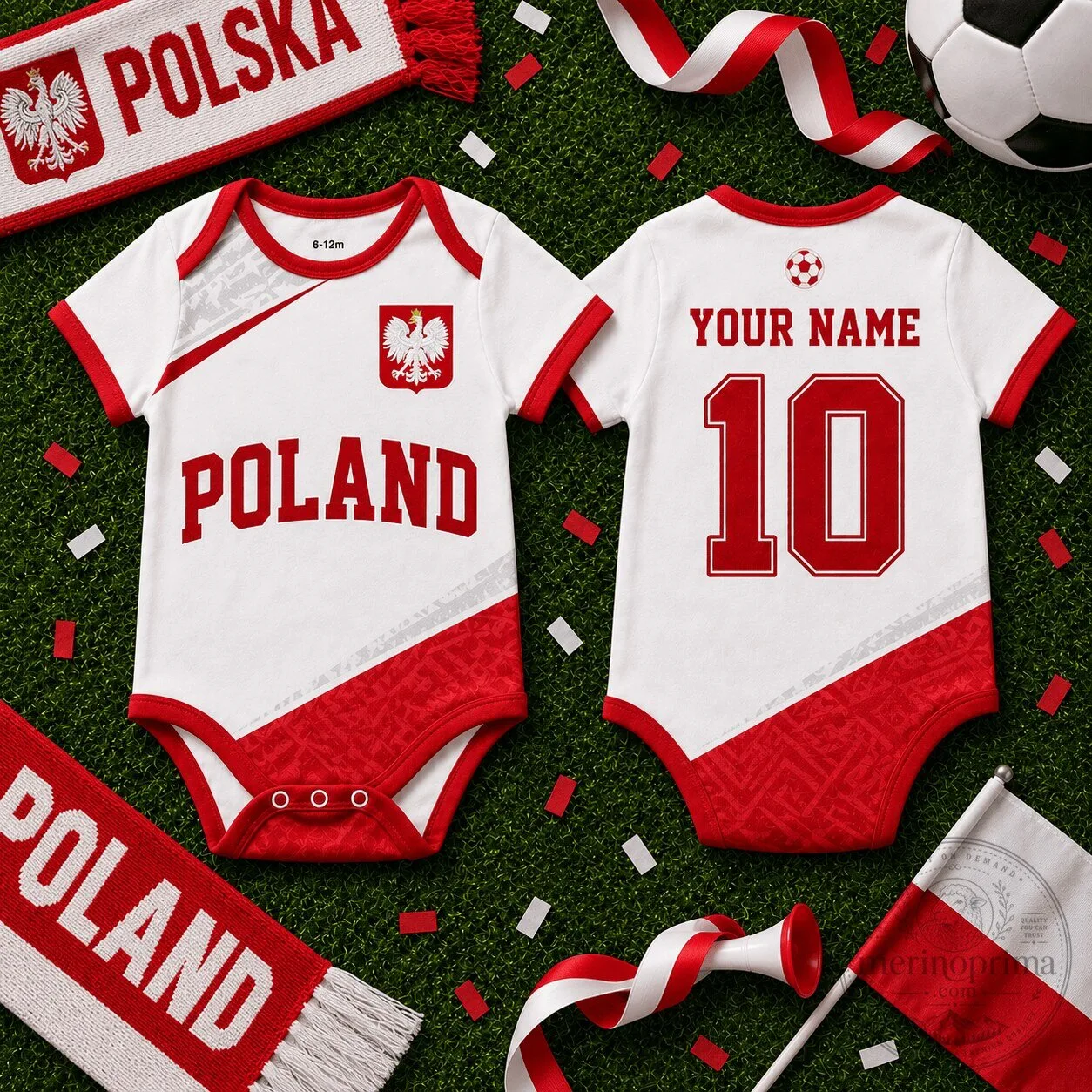 Poland National Football Team Baby Bodysuit Infant Soccer Fan Apparel