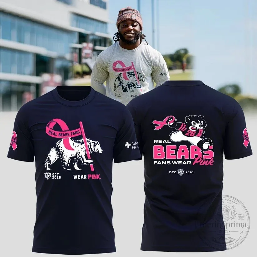 Real Bears Fans Wear Pink Chicago Bears Breast Cancer Awareness T-Shirt