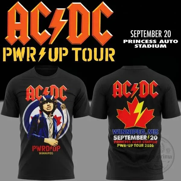 AC/DC Power Up Tour 2026 Winnipeg Concert Event T-Shirt