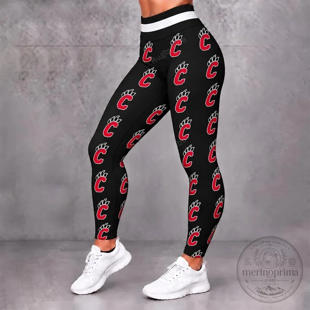 Cincinnati Bearcats NCAA Team Logo Black and Red Pattern Women's Leggings