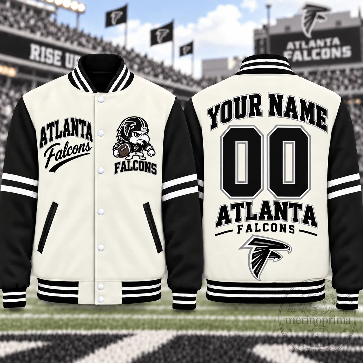 Atlanta Falcons Personalized Name and Number Varsity Jacket
