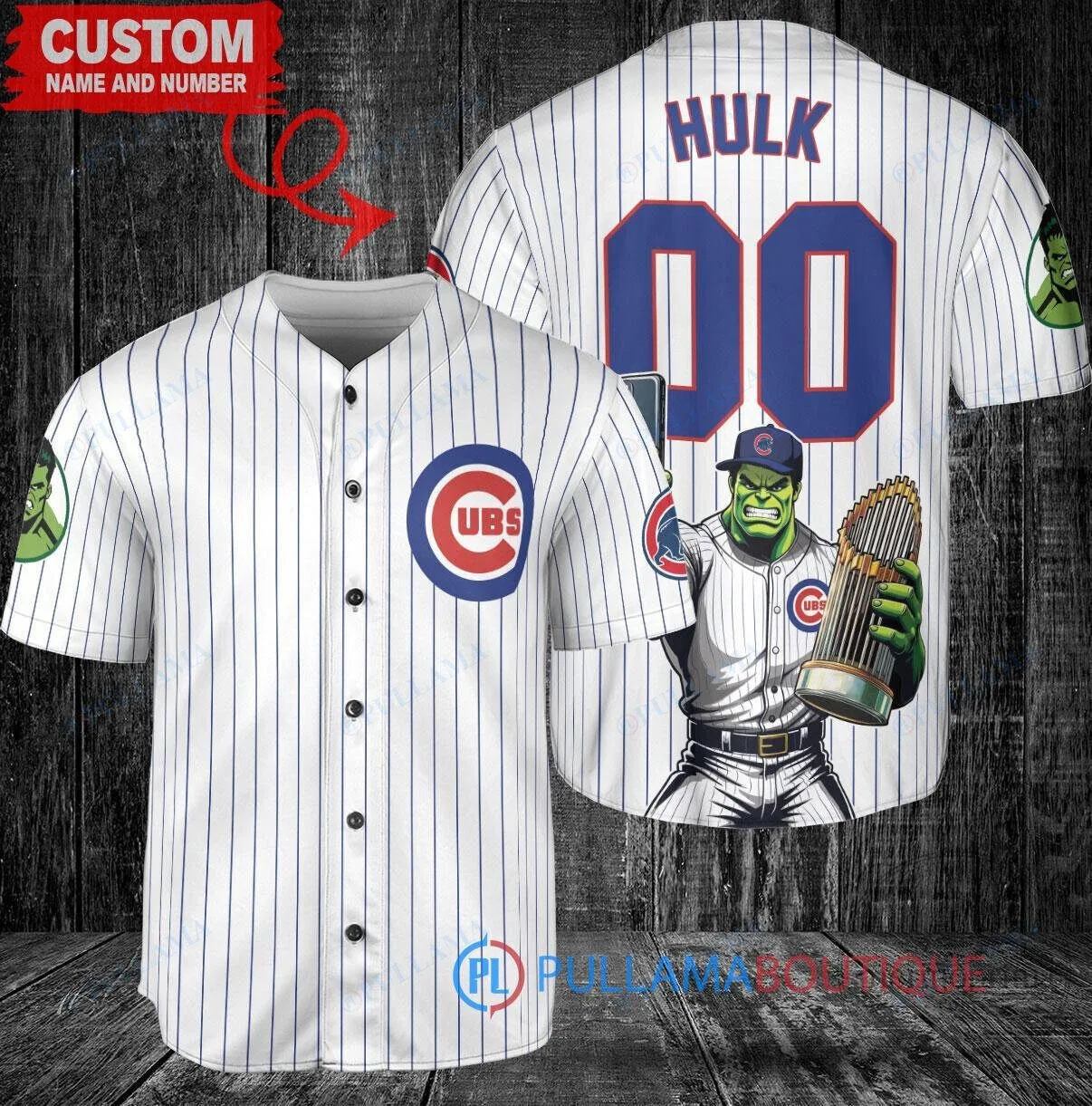 Chicago Cubs Baseball Hulk Marvel World Series Trophy Custom Baseball Jersey 2 Chicago Cubs Baseball Hulk Marvel World Series Trophy Custom Baseball Jersey