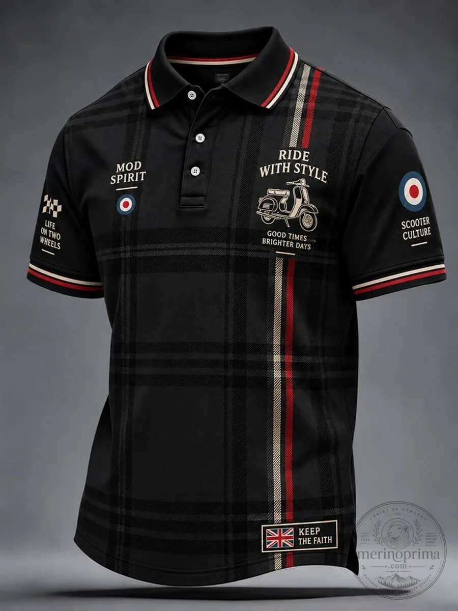 Mod Culture Ride With Style Scooter Life On Two Wheels Polo Shirt