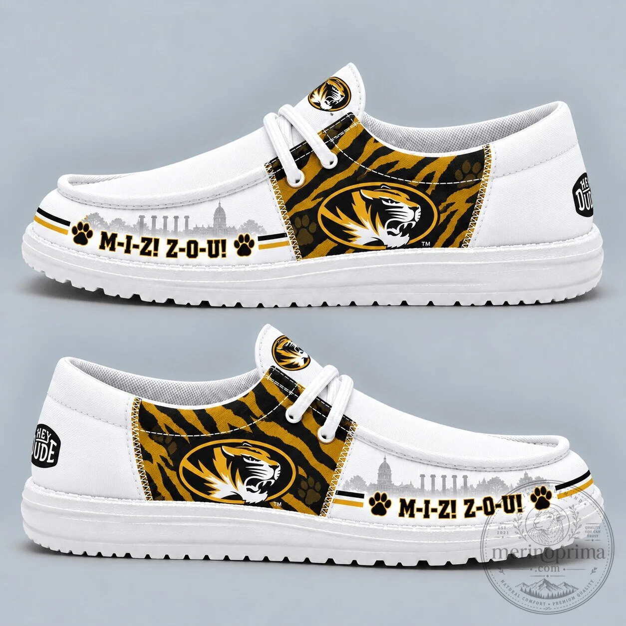 Missouri Tigers NCAA Football Team Spirit Slip-On Shoes