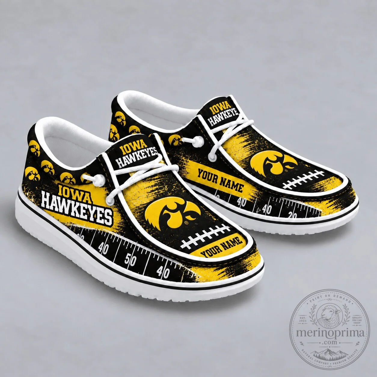 Iowa Hawkeyes Football Field Design Personalized Casual Shoes
