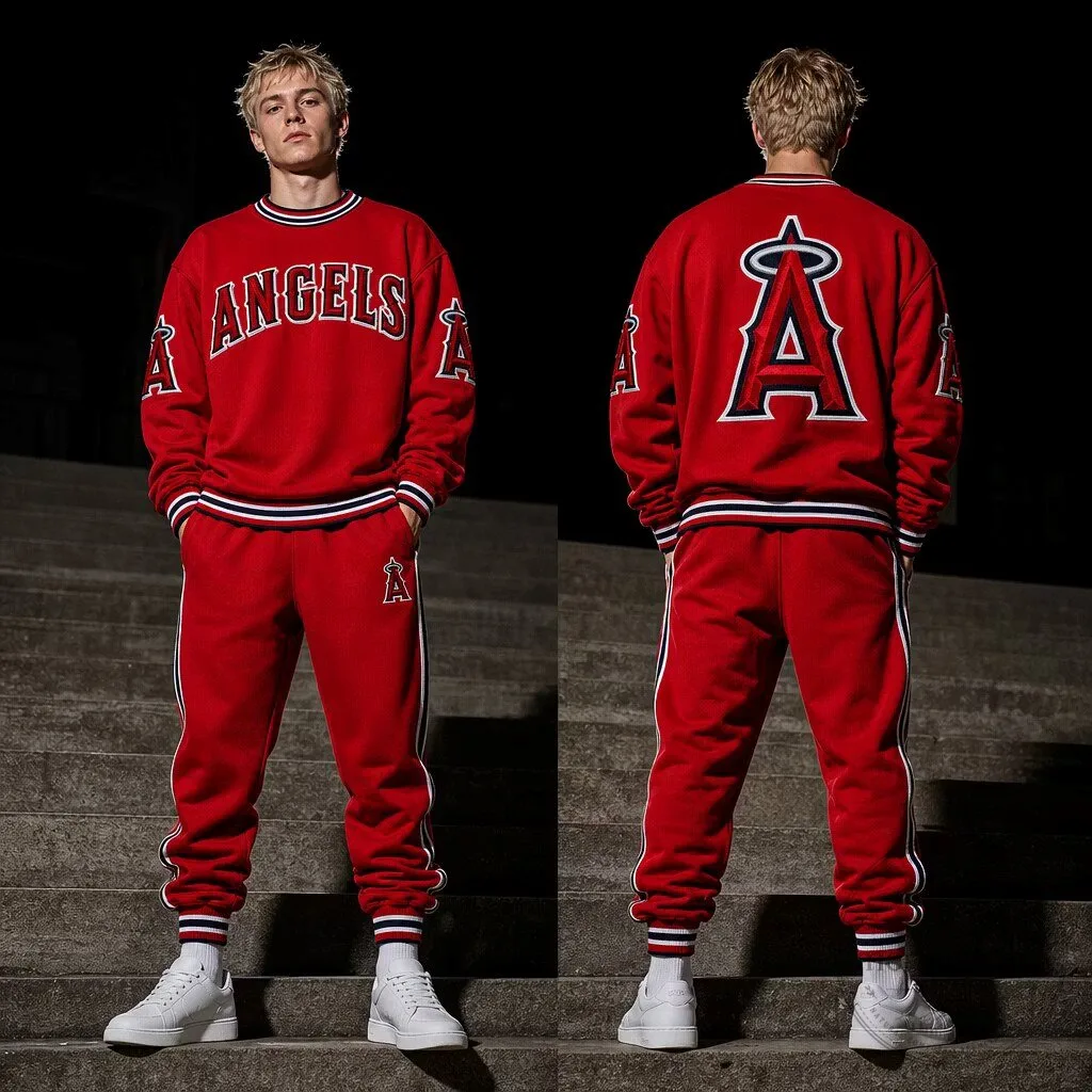 Los Angeles Angels Major League Baseball Red Crewneck Sweatshirt