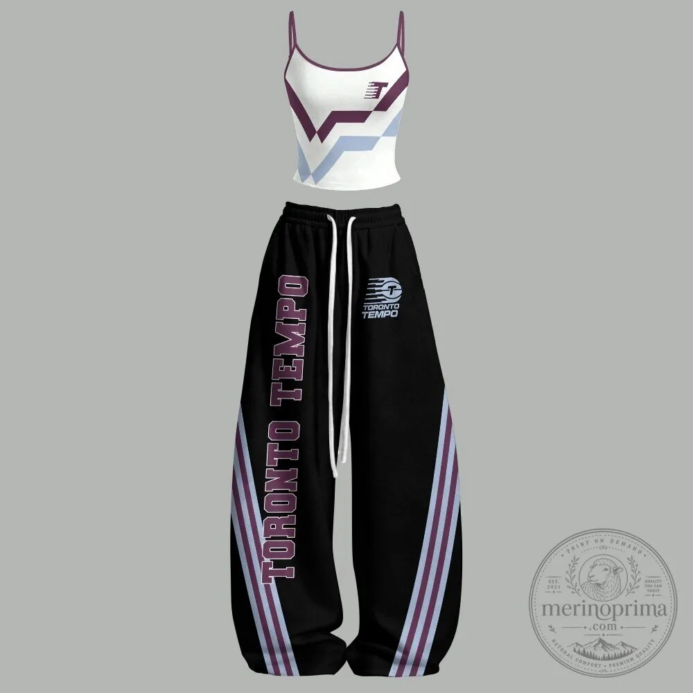 Toronto Tempo Women's Crop Top and Wide Leg Pants Two-Piece Set