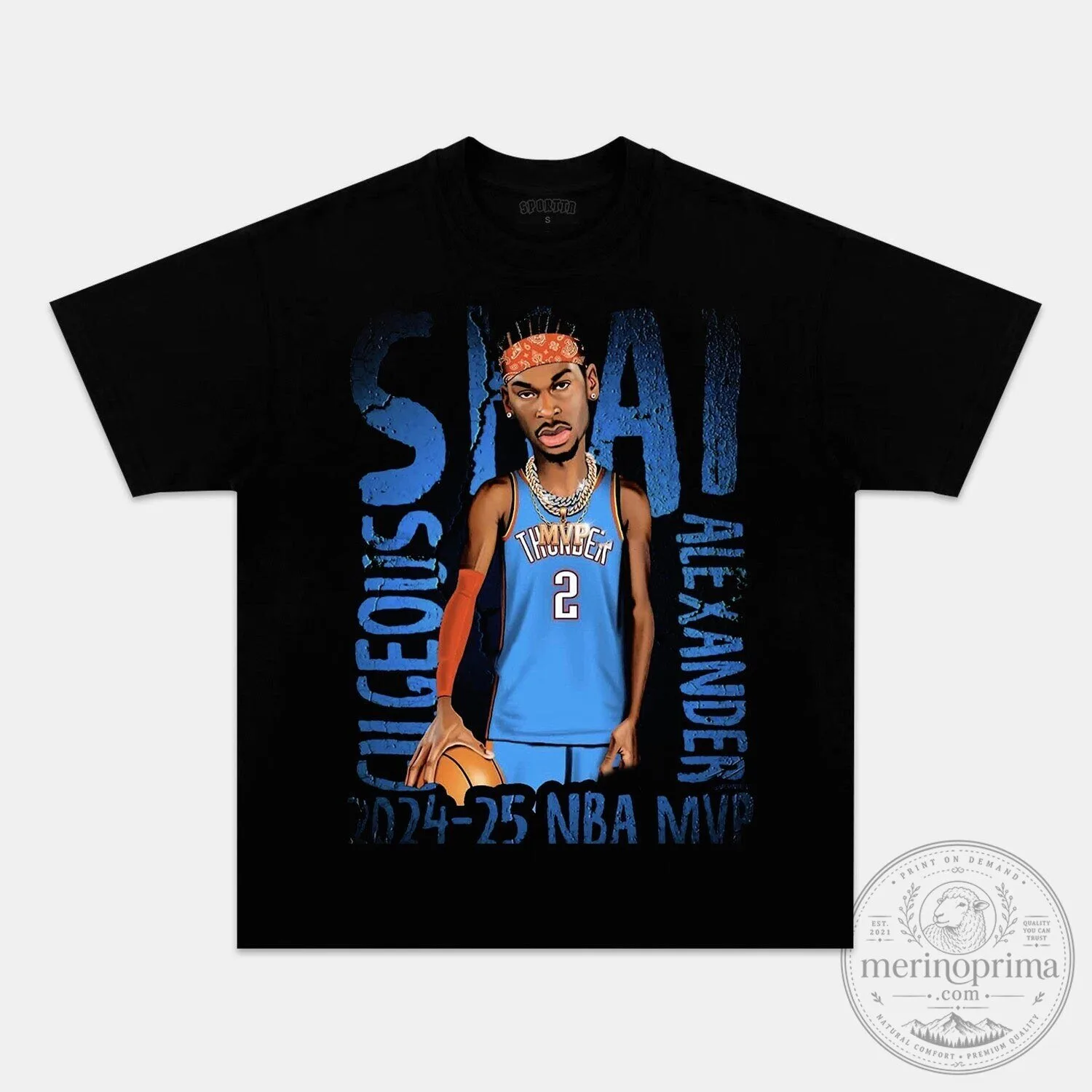 Oklahoma City Thunder Basketball T-Shirt featuring Shai Gilgeous-Alexander