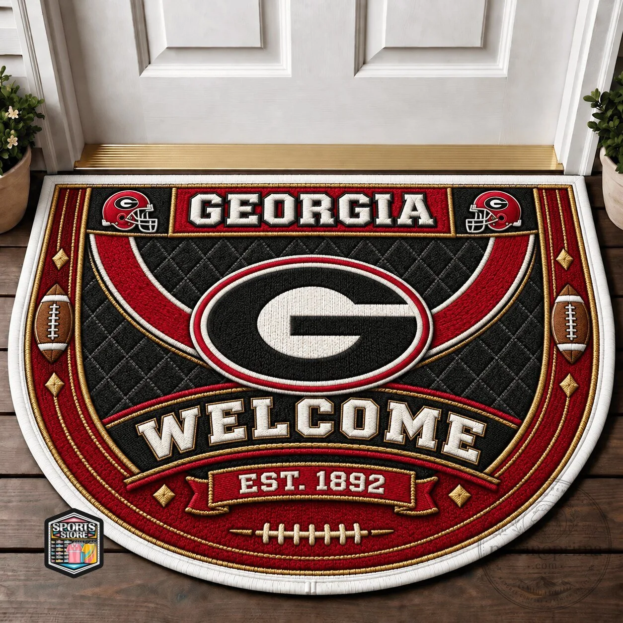 Georgia Bulldogs Football Team Welcome Est 1892 Doormat