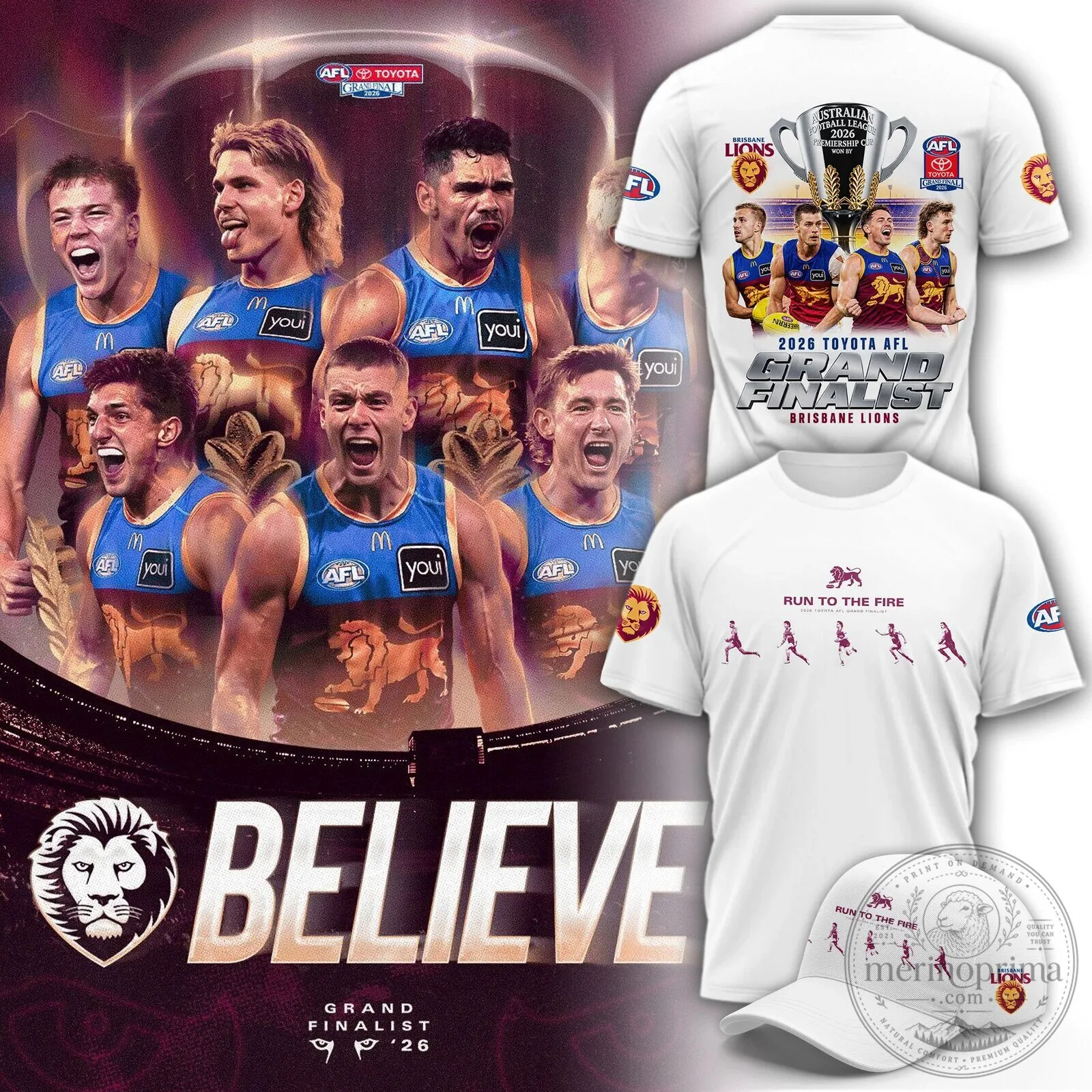 Brisbane Lions 2026 Australian Football League Grand Finalist White T-Shirt