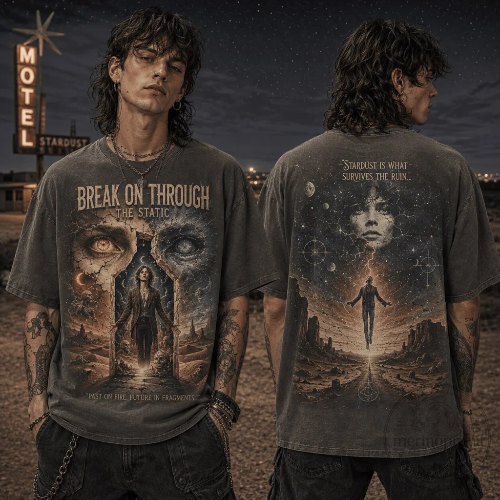 Stardust Survivor David Bowie Break On Through The Static T-Shirt Stardust Survivor David Bowie Break On Through The Static T-Shirt