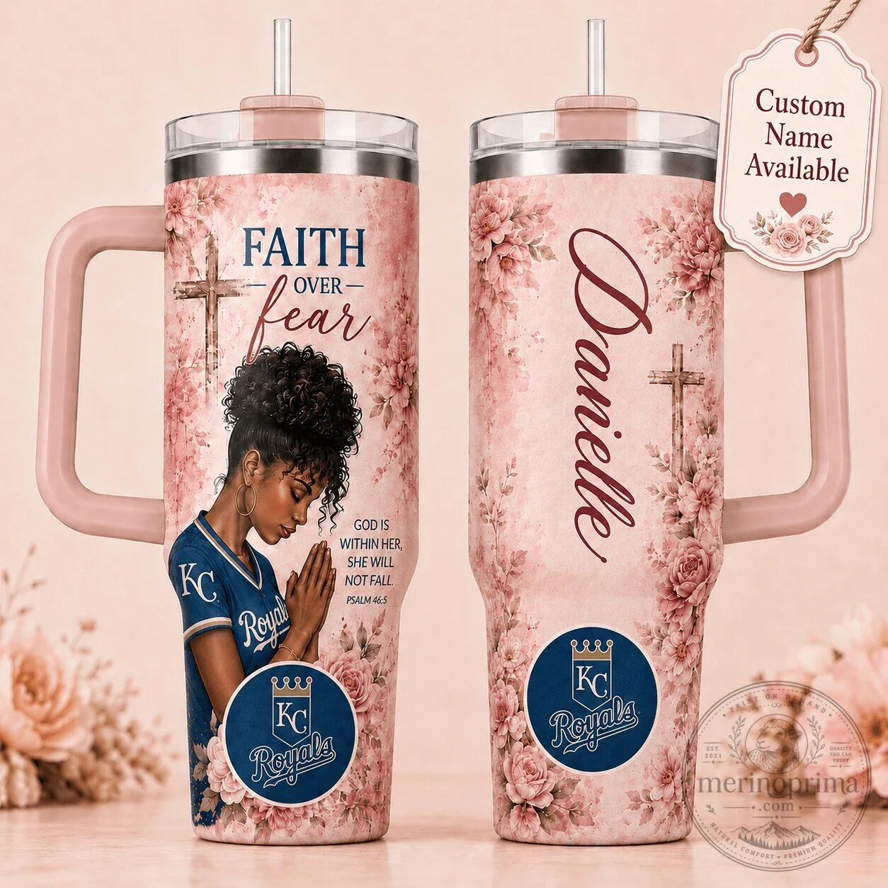 Faith Over Fear Kansas City Royals Baseball Personalized Tumbler
