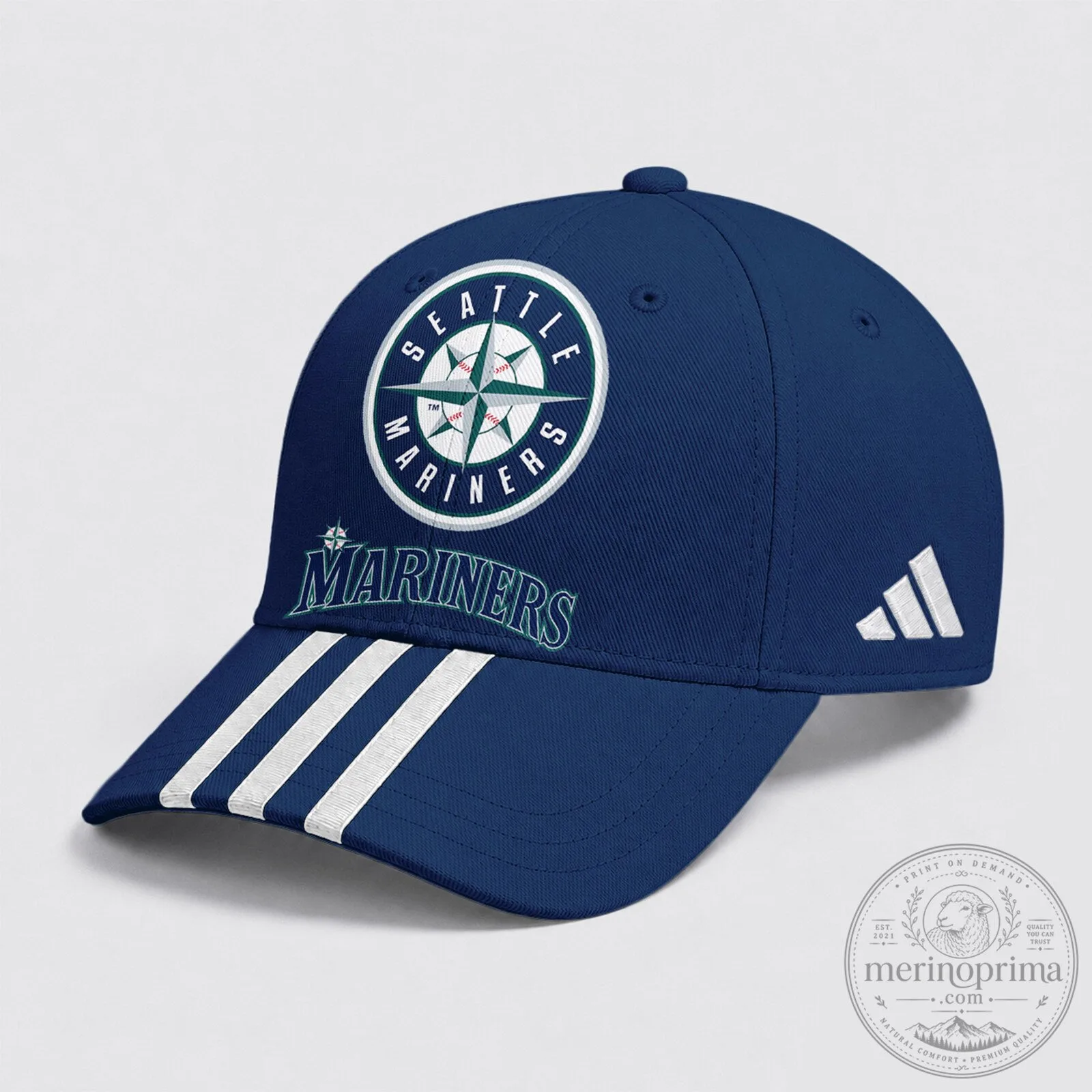 Seattle Mariners Baseball Team Logo Navy Blue Adjustable Cap Hat