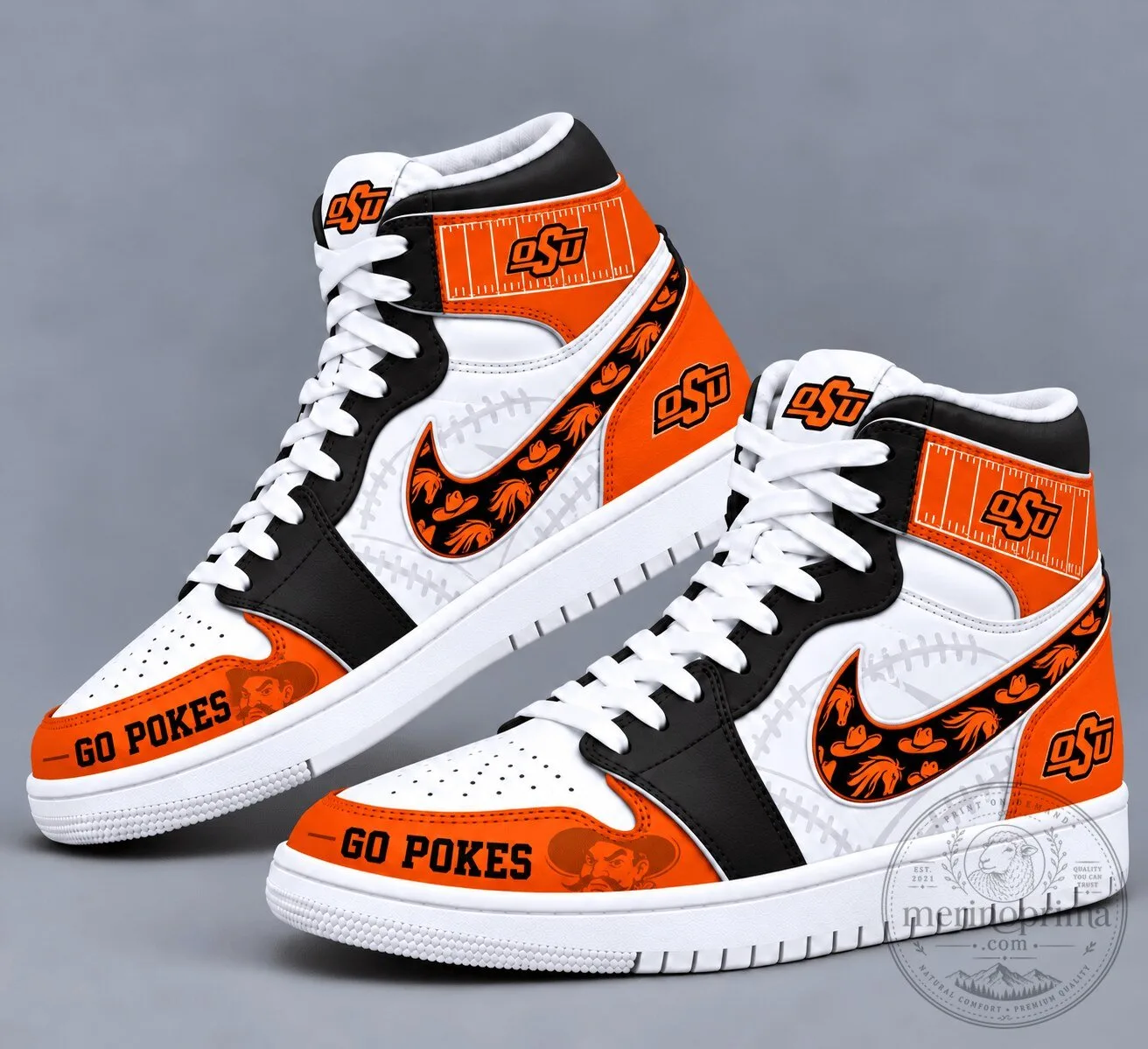 Oklahoma State Cowboys Football Team Mascot High Top Shoes