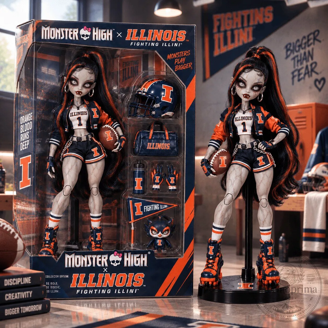 Monster High Illinois Fighting Illini Skullector Doll Collector Figure
