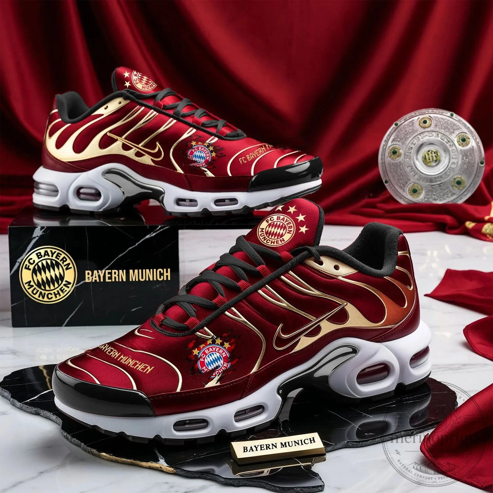 Bayern Munich Football Club Red Gold Athletic Sneakers
