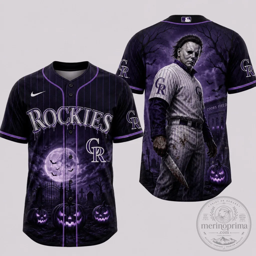 Colorado Rockies Baseball Michael Myers Halloween Jersey Colorado Rockies Baseball Michael Myers Halloween Jersey