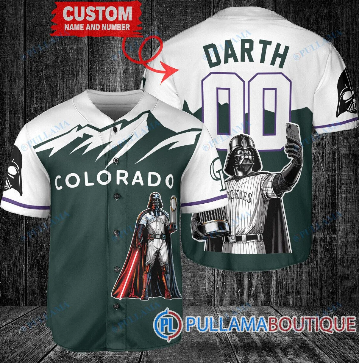 Colorado Rockies Baseball Darth Vader Star Wars Custom Baseball Jersey