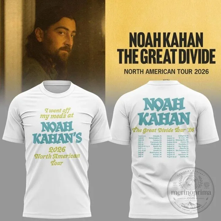 Noah Kahan The Great Divide Tour 2026 North American Concert Schedule T-Shirt