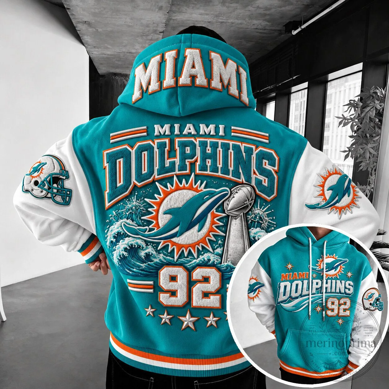 Miami Dolphins Super Bowl 1992 Champions Football Team Hoodie