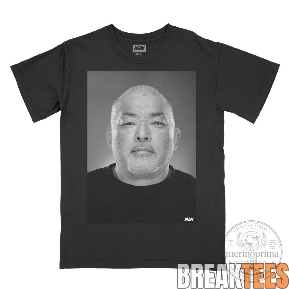 Tomohiro Ishii Yearbook Photo All Elite Wrestling Black T-Shirt