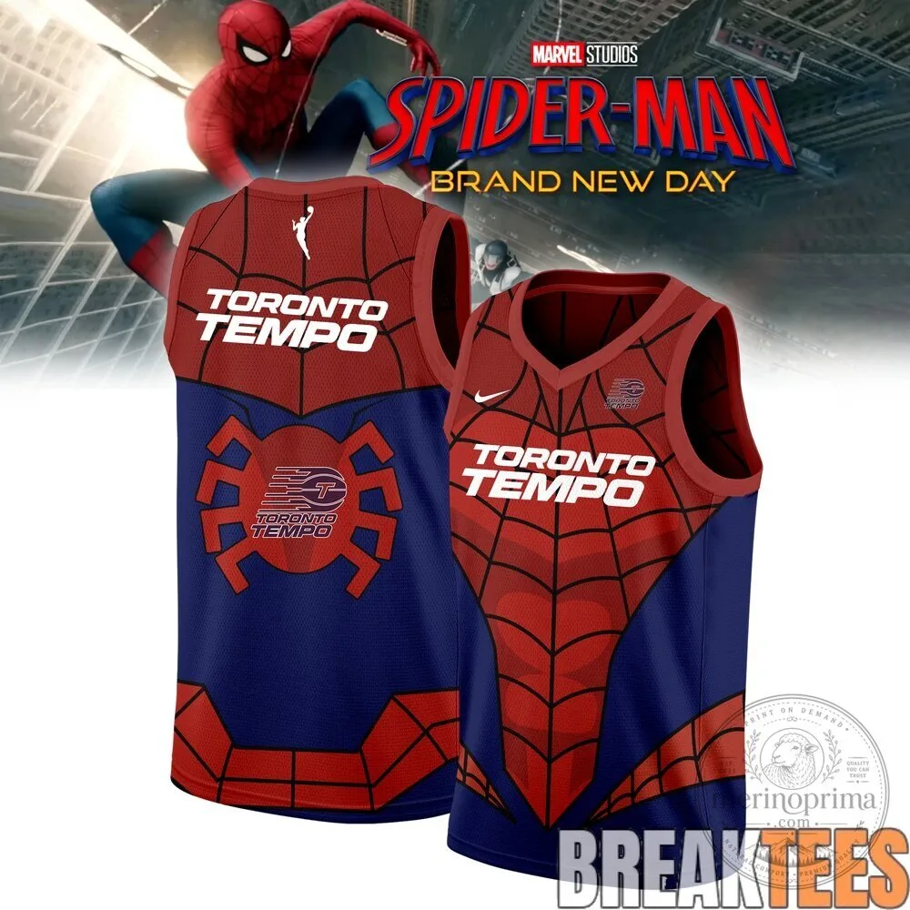 Spider-Man Toronto Tempo Basketball Jersey Marvel Studios Brand New Day