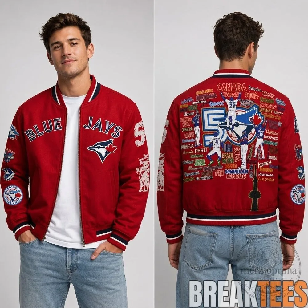 Toronto Blue Jays Red Home Run Bomber Jacket