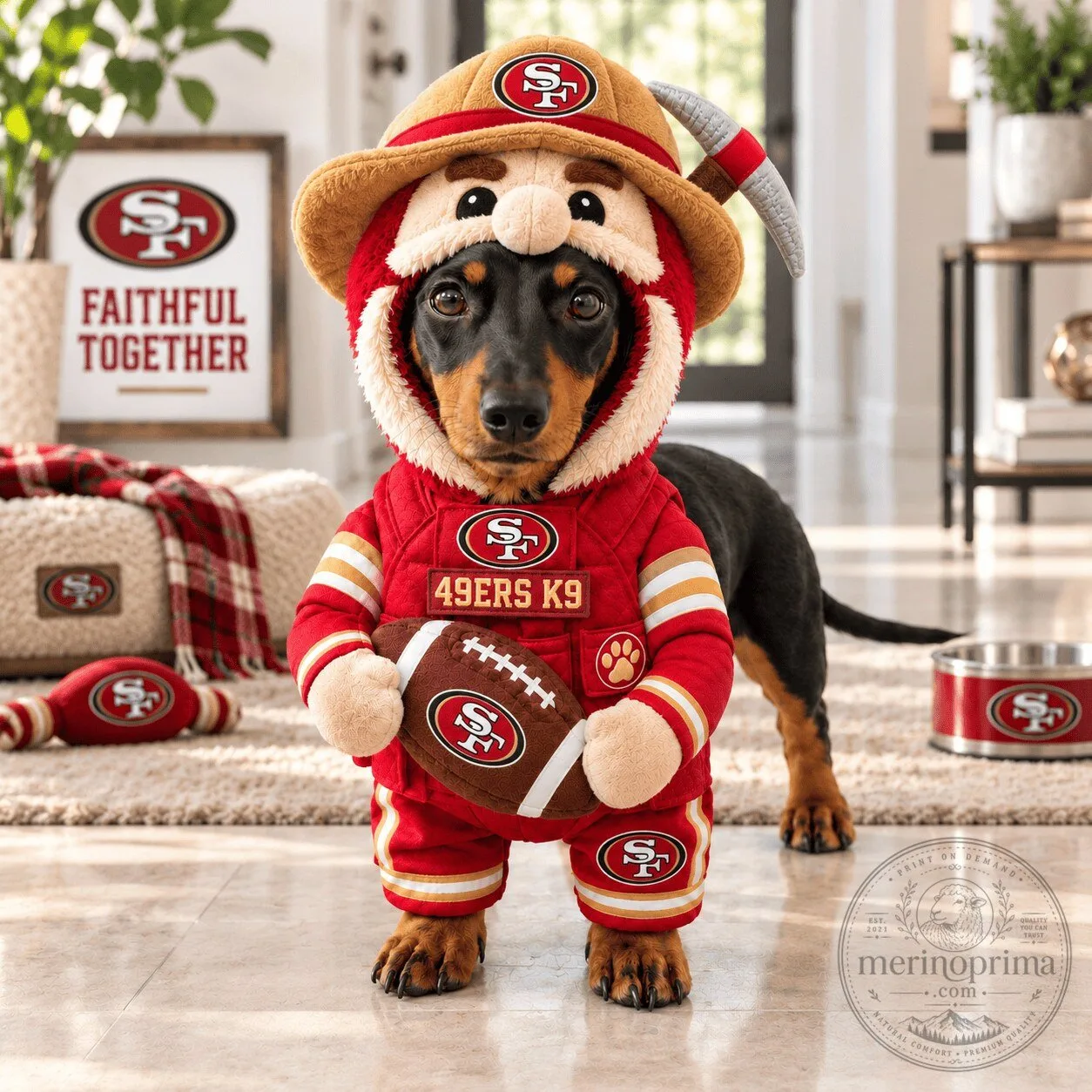 San Francisco 49ers Dog Pet Outfit K9 Football Team Apparel