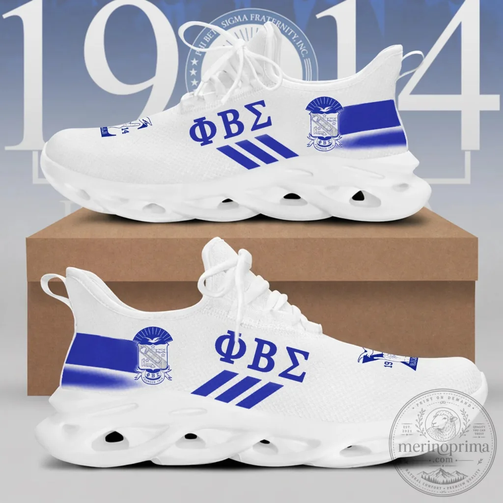 Phi Beta Sigma Fraternity White and Blue Max Soul Shoes Phi Beta Sigma Fraternity White and Blue Max Soul Shoes