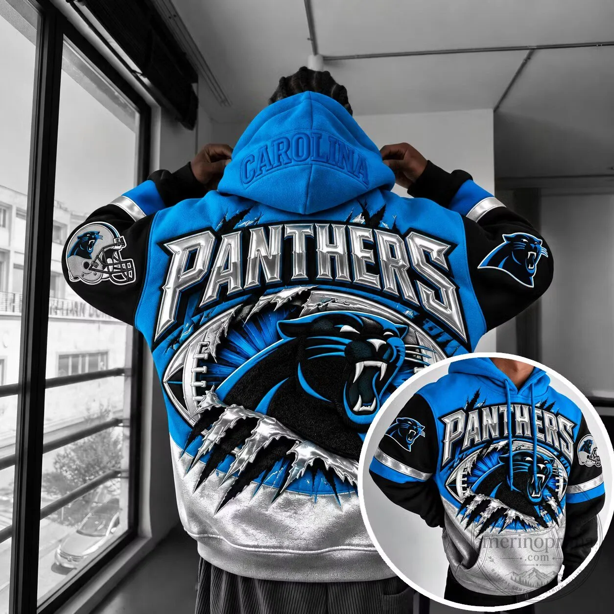 Carolina Panthers NFL Football Team Logo Blue Hoodie