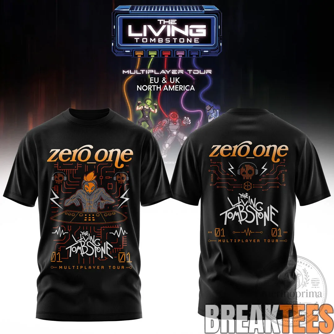 The Living Tombstone Multiplayer Tour 2026 Black Graphic T-Shirt