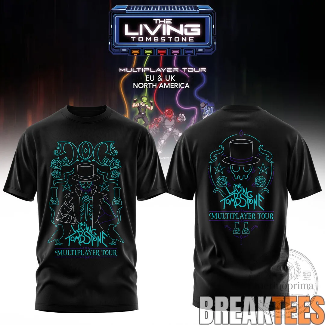 The Living Tombstone Multiplayer Tour 2026 Black Graphic T-Shirt 16 The Living Tombstone Multiplayer Tour 2026 Black Graphic T-Shirt