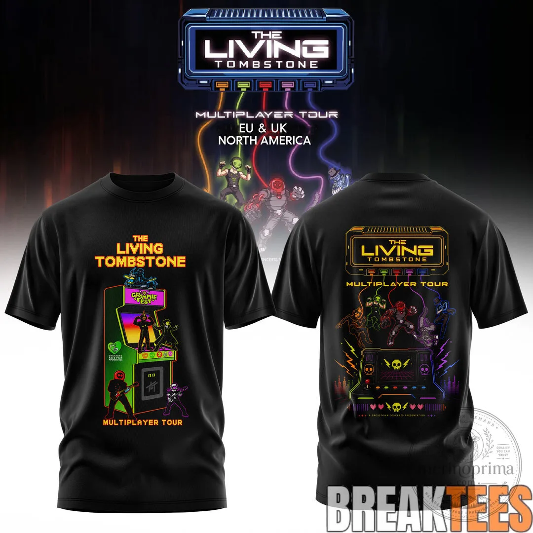 The Living Tombstone Multiplayer Tour 2026 Black Graphic T-Shirt 19 The Living Tombstone Multiplayer Tour 2026 Black Graphic T-Shirt