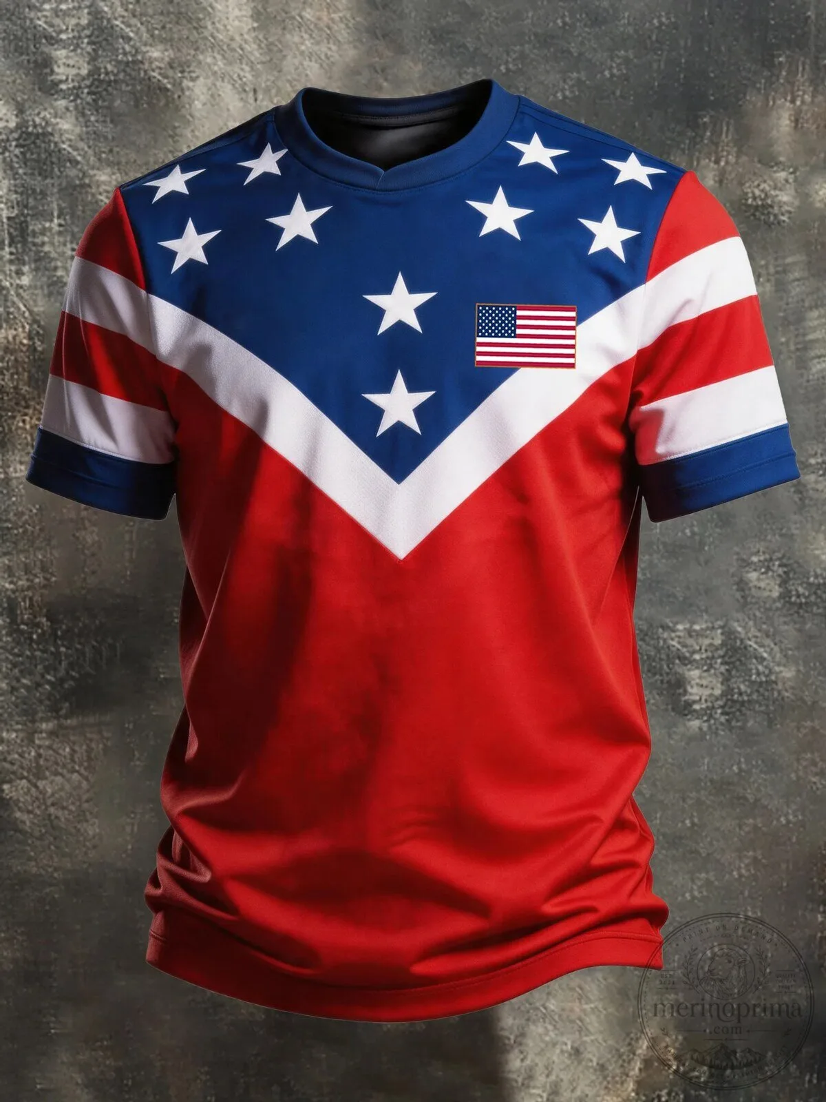 USA Soccer Patriotic Stars and Stripes American Flag Men's T-Shirt