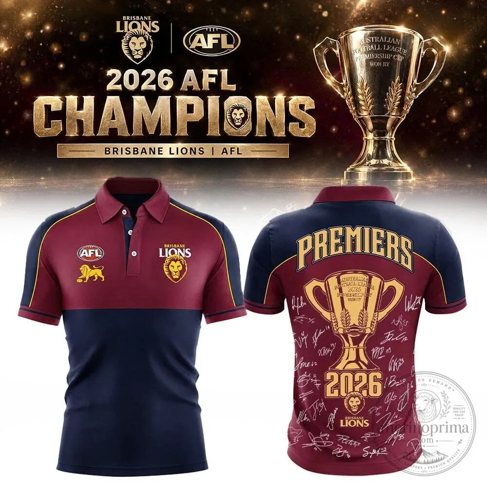 2026 AFL Champions Polo Shirt - Brisbane Lions Premiers Merchandise