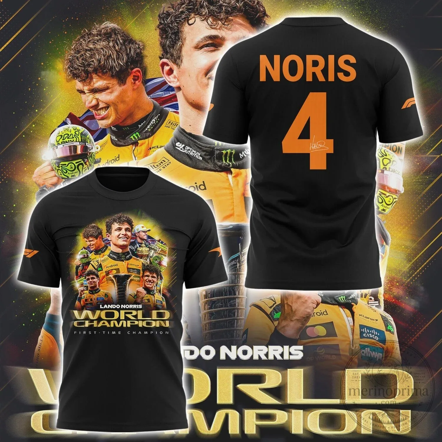 Lando Norris World Champion First Time Champion T-Shirt