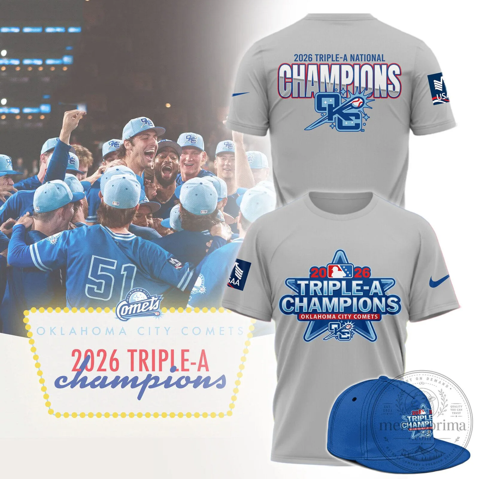 Oklahoma City Comets 2026 Triple-A National Champions Baseball T-Shirt