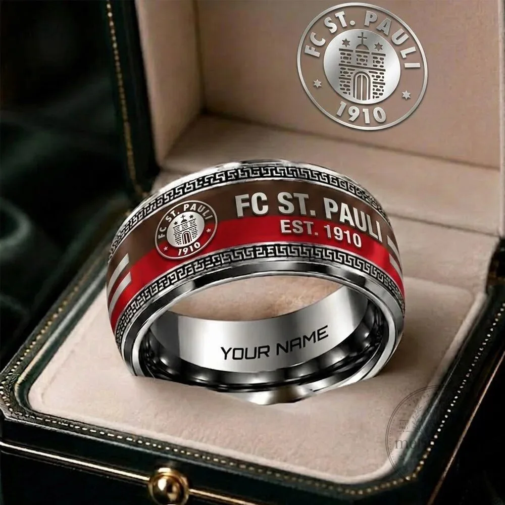 FC Saint Pauli Football Club Personalized Engraved Stainless Steel Ring