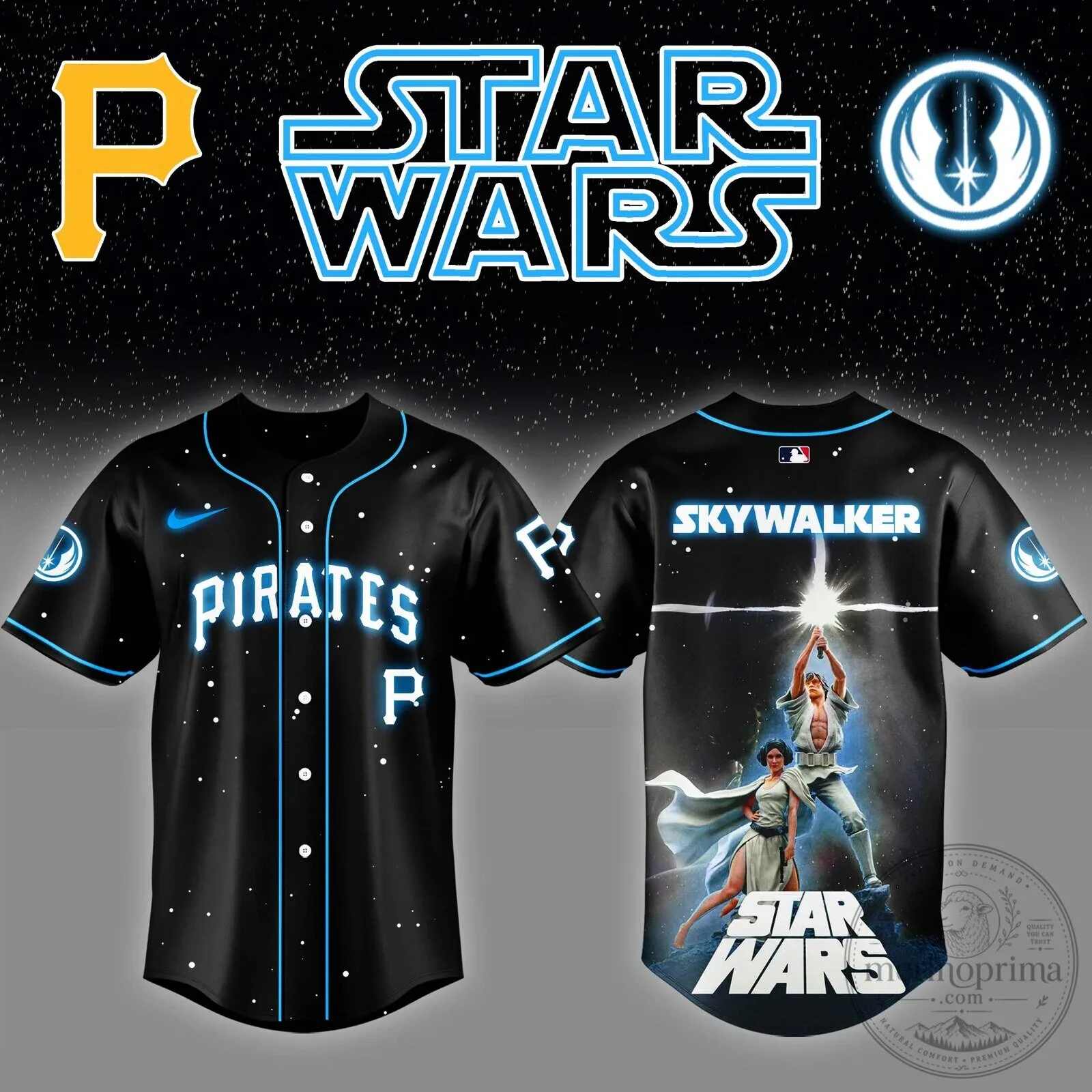 Luke Skywalker Star Wars Pittsburgh Pirates Baseball Jersey