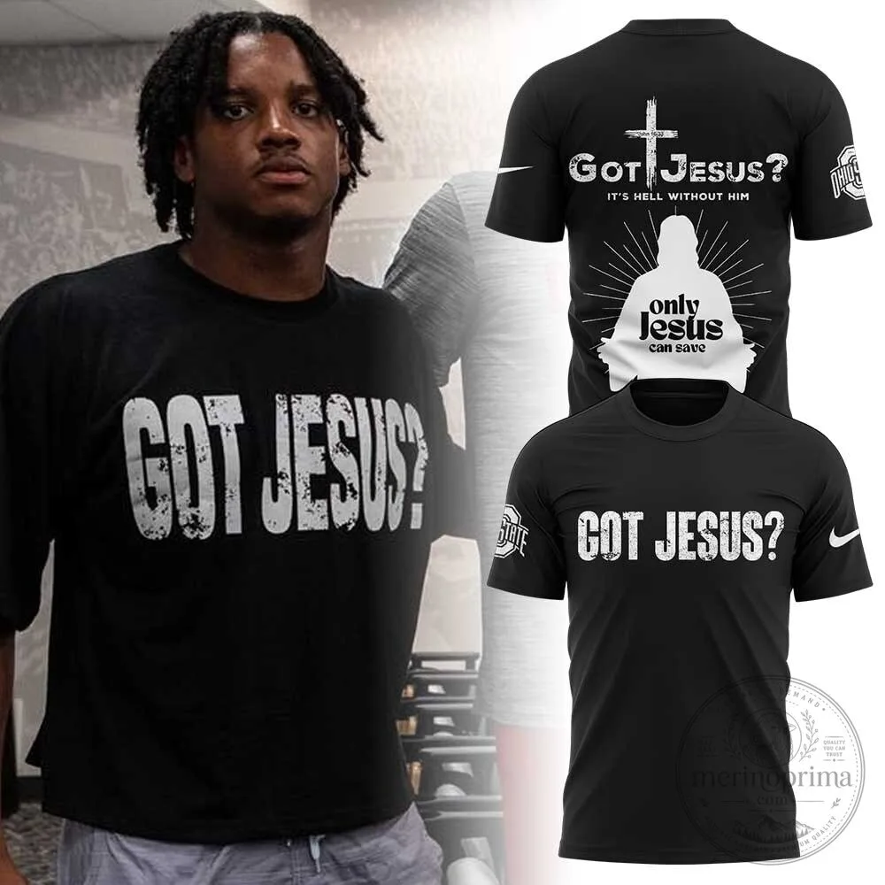 Ohio State Football Got Jesus Religious Black T-Shirt 1 Ohio State Football Got Jesus Religious Black T-Shirt