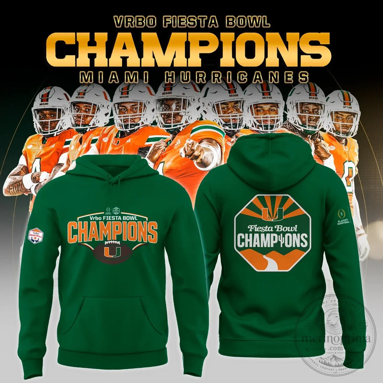 Miami Hurricanes Football Fiesta Bowl Champions Hoodie