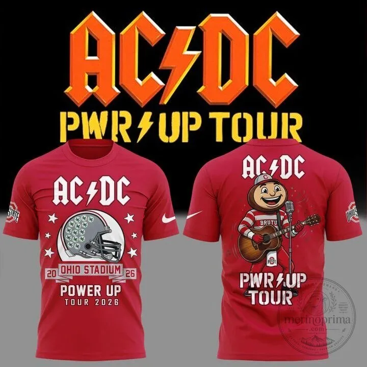 2026 Ohio State Football T-Shirt for AC/DC Power Up Tour Fans