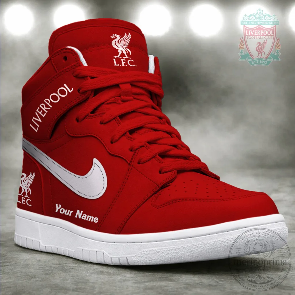 Personalized Liverpool Football Club Red High Top Sneakers Personalized Liverpool Football Club Red High Top Sneakers